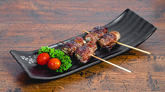 Beef Roll with Golden Mushroom <br>(2 skewers)