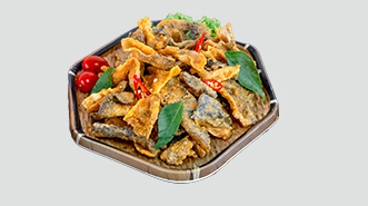 Deep Fried Fish Skin with Salted Egg Yolk