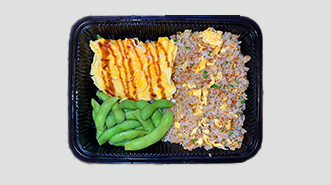 Truffle Garlic Fried Rice with Egg and Edamame